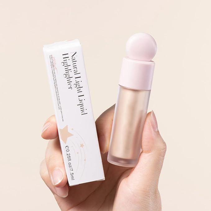 Liquid Highlighter Makeup Face Highlighters & Luminizers, Highlighters Makeup for Long Lasting Shimmer Natural Glow, Body Highlighter Easy to Apply with Cushion Applicator (#1 Moonlight)