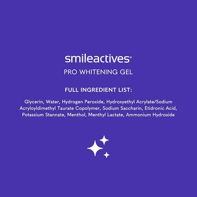 Smileactives Teeth Whitening Gel for Toothpaste with Clinical-Grade Hydrogen Peroxide, Tooth Stain Remover for White Teeth, Dentist Quality Pro Whitening Gel to Remove Coffee Stains, 2 oz Bottle