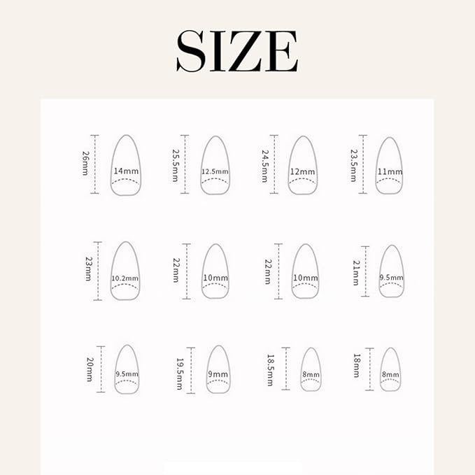 JONKASIPA Almond Press on Nails 3D Flower Stick on Nails French False Nails Acrylic Nails Glossy Artificial Nails Full Cover Glue on Nails for Women 24Pcs