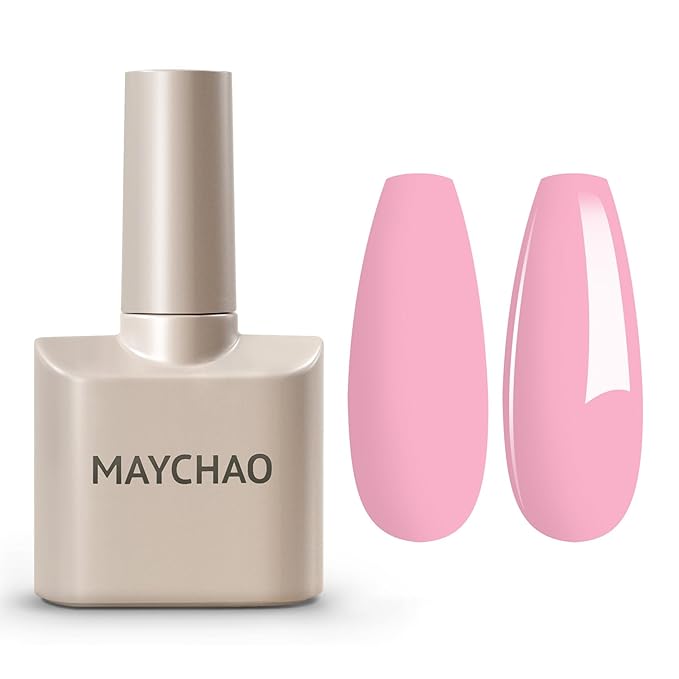 MAYCHAO 15ML Gel Nail Polish 1Pc Gel Polish Soak Off UV LED Nail Polish Nail Art Starter Manicure Salon DIY at Home, 0.5 OZ Pink