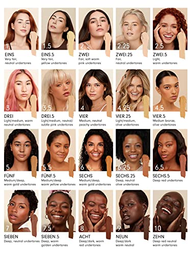 Monika Blunder Beauty - Blunder Cover Foundation, Concealer - Shade: 1.5 - Eins.5 - Very Fair, Yellow Undertones - Clean Beauty, All-In-One, Cruelty-Free, Vegan - 0.62 oz