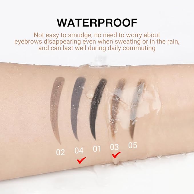5 Pcs Ultimate Eyebrow Retractable Definer Pencils,Dual-Sided Natural Soft Textured Eyebrow Pencil, for Daily Look Eyebrow Makeup,Brow Brush,Fine Tip (3*Mudium Brown+2*Grey)
