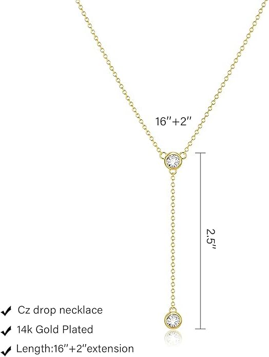 Luxval Diamond Pendant Gold Necklace for Women,Dainty 18k Gold Plated Choker Necklaces Simple Gold Jewelry Gifts for Women Girls