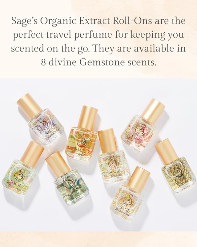 The Sage Lifestyle Sage Roll On, Oil, Extract, Cucumber, White Sage, Tonka Bean, Sweet Pea, Egyptian Musk, Perfume for Women, Fresh Clean Fragrance, Parfum, 1/4 oz, Travel Size, Mini Perfume for Women