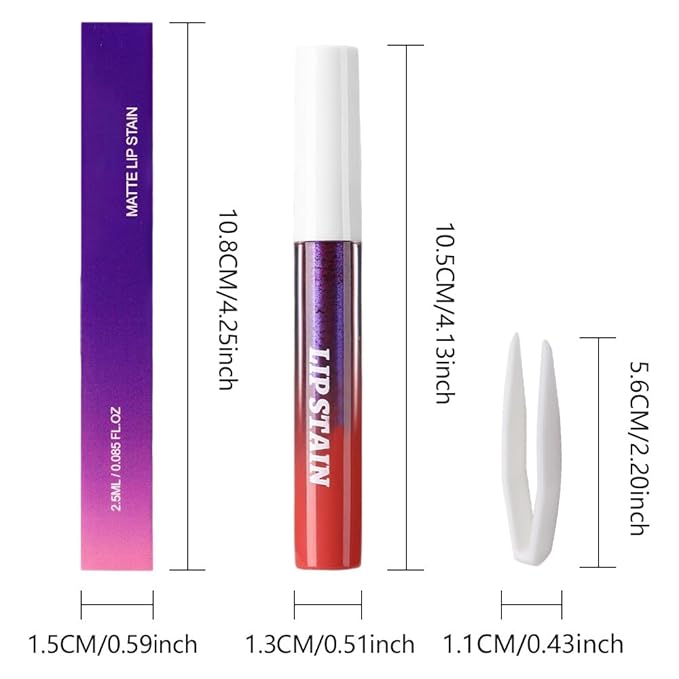 evpct Vivid Red Peel Off Lip Stain Tints with Tweezer, Matte Liquid Lipstick Lip Stain Long Lasting Waterproof for Women, Non-stick Cup Lipstick Peel Off High Pigmented Smudge-proof Easy to Apply, 03#