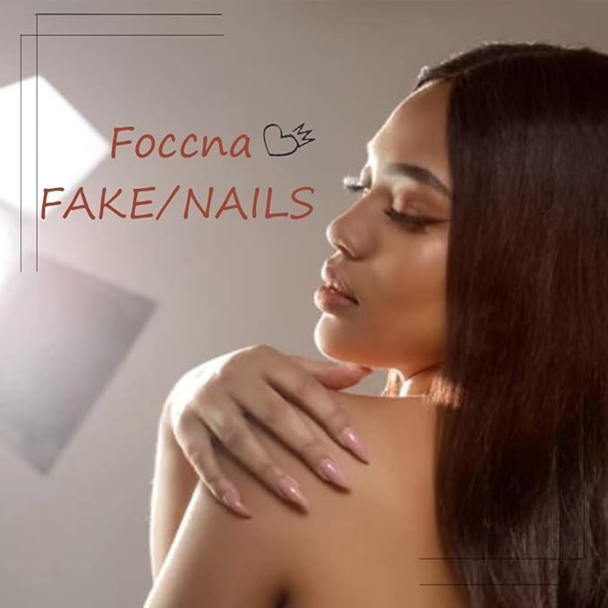 Foccna Press on Nails Long Rhinestone Pink Fake Nails Black Square Bling Glossy Artificial Nails Finger Manicure for Women and Girls-24pcs (Long Nails 1)