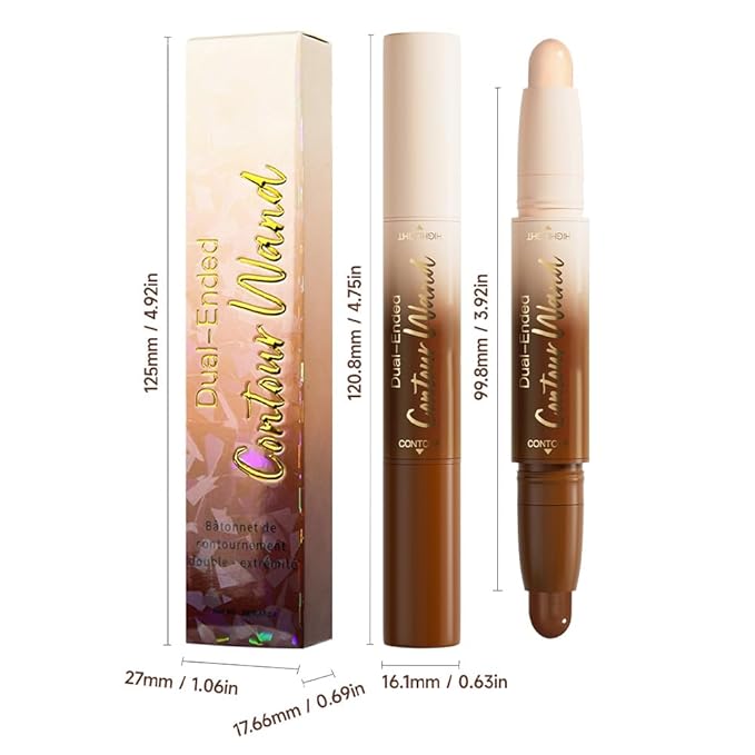 evpct Nuetral Nude & Beige Cream Foundation Stick Face Body Makeup Dual Ended, no Transfer Waterproof 2in1 Cream Concealer Stick Contouring Makeup, Nose Contour Bronzer Sticks Face Highlighter Make up