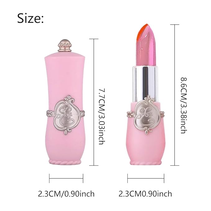 Jelly Color Changing Lipstick Queen,Mood Moisturizer Long Lasting Lip Care Lip Balm Magic Waterproof Lip Gloss Glossly Makeup Lipstick Set for Women (3pcs pink)