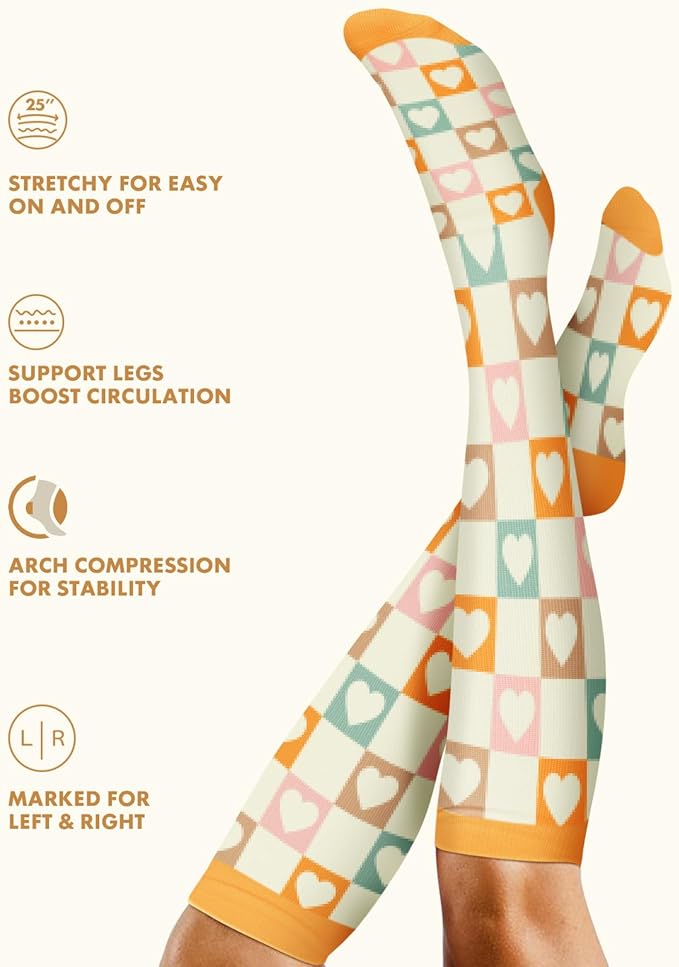 Lalapapa Cute Compression Socks for Women - 3 Pairs 20-30 mmHg Graduated Support Lightweight for Daily Wear Travel Nurse