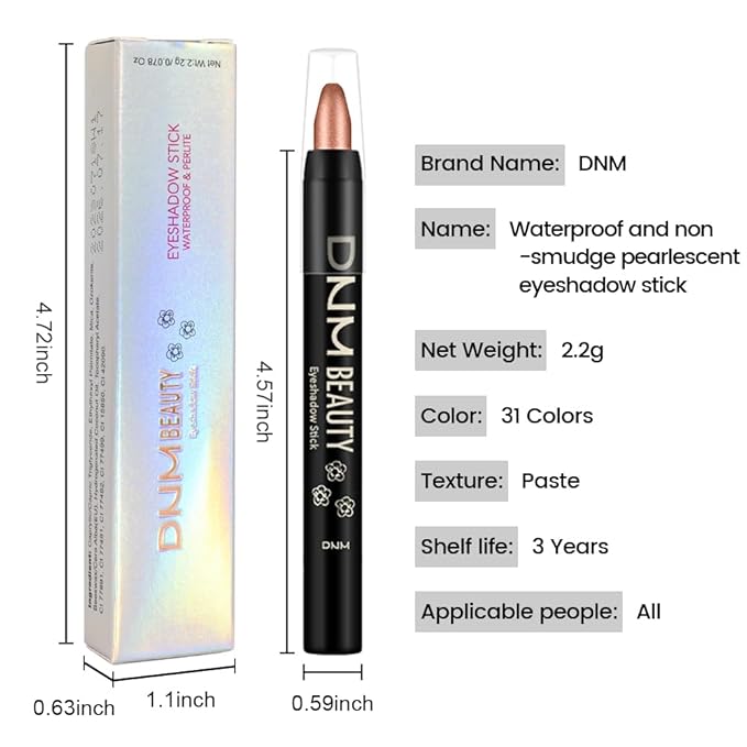 Copper Shimmer Cream Eye Shadow Stick Makeup for Women, Copper Shimmer Eyeliner Pencil Eyeshadow Brightener Stick for Eyes, Waterproof Eyeshadow Applicator Blendable, sombras para ojos 57#