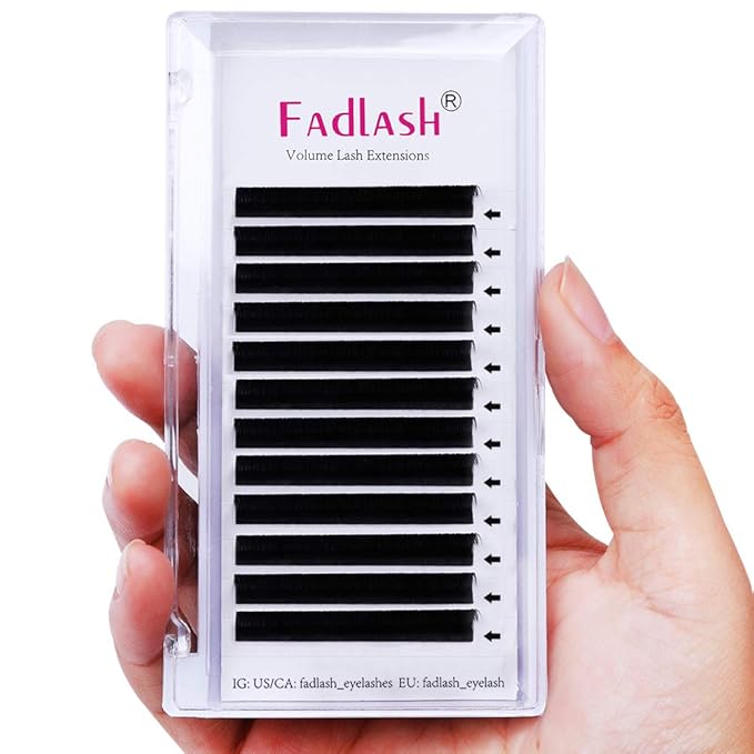 Volume Lash Extensions FADLASH Easy Fan Volume Lashes 0.05 0.07mm Self Fanning Eyelash Extensions C/D/DD Curl Easy Fan Lashes 8-20mm (0.05-C, 15mm)
