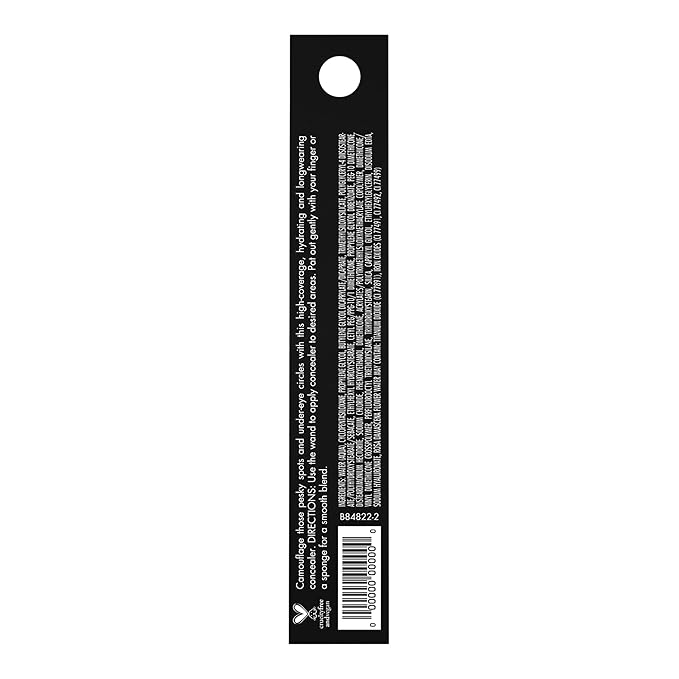 e.l.f. Hydrating Camo Concealer, Covers Blemishes & Under-Eye Circles, Full-Coverage & Delivers A Satin Finish, Vegan & Cruelty-Free, Light Sand