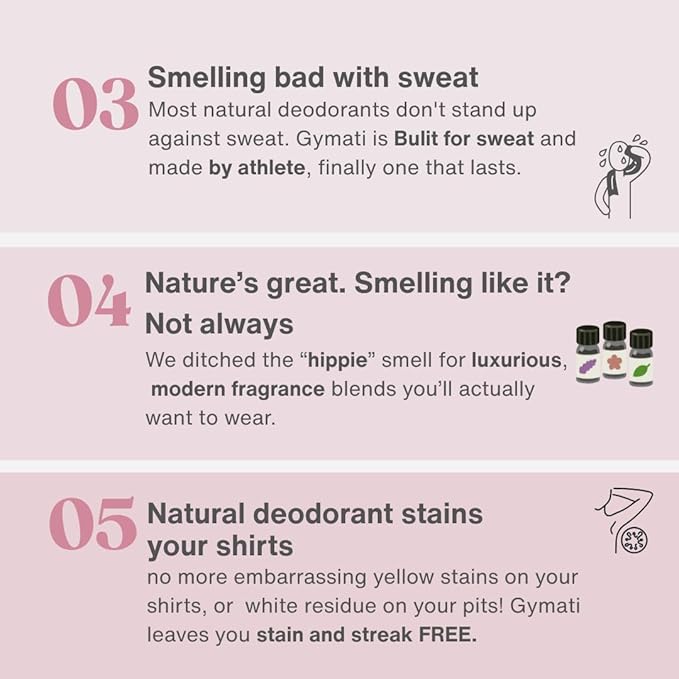 Gymati Natural Deodorant Body Spray Aluminum Free - Women - Pack of 2