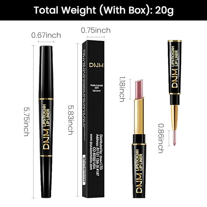 Kaely 2-in-1 Nude Brown Metallic Shine Shimmer Lip Liner & Lipstick Combo Set Kit for Women, Lightweight Hydrating Formula High Impact Full Coverage Lipstick and Lip Liner Makeup Gloss 18
