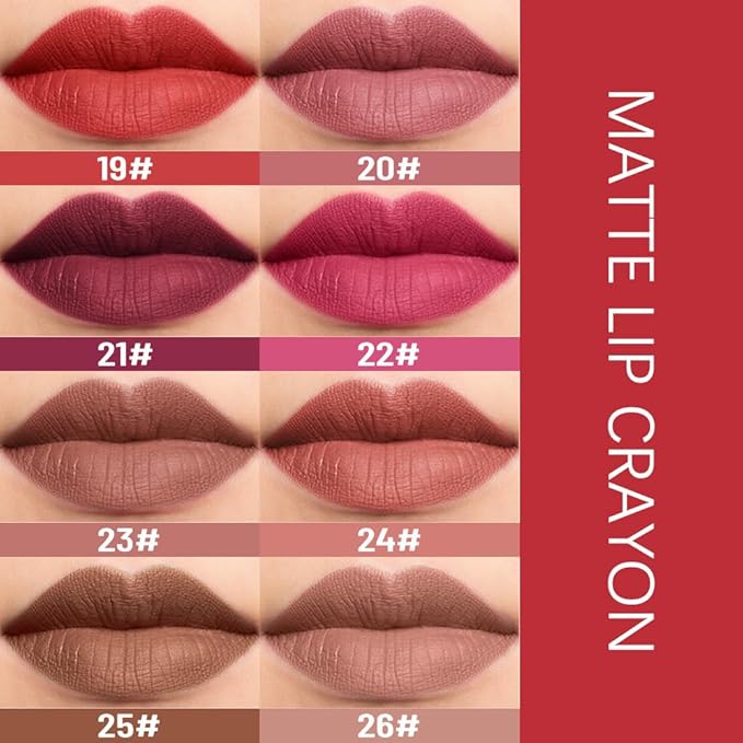 evpct Nude Lip Liner Crayon Pencils Set for Women, Matte Latte Nude Lip Stick Crayon Long Lasting, Lips Pencil Liner and Lipstick set, Lipliner Pencil, 24 Hours Long Wear Lipstick Built-in Sharpener