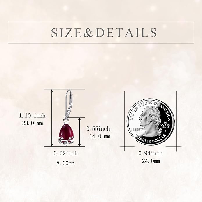 POPLYKE Celtic Filigree Teardrop Drop Dangle Earrings Sterling Silver Leverback Earrings Jewelry for Women