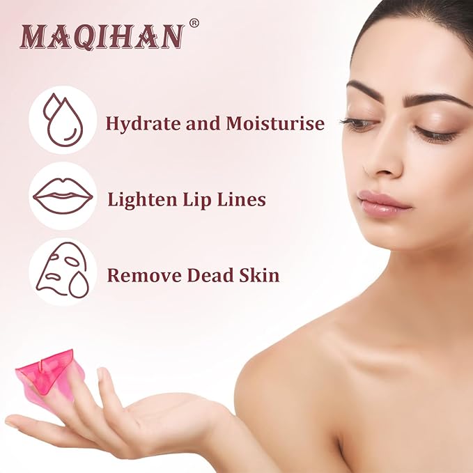 MAQIHAN 30PCS Moisturizing Lip Mask - Pink Lip Patches for Spa Daily Labial Masks Skincare Hydrating to Reduce Wrinkles Dryness Anti-wrinkle Lightens