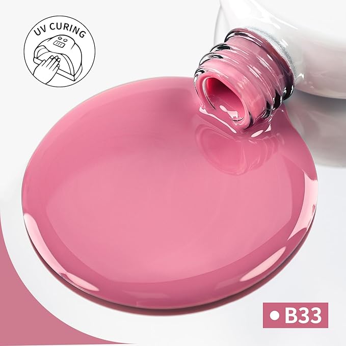 JODSONE Lady Roses Gel Nail Polish 10ml Nude Pink Gel Polish Dusty Rose Nail Color Long-Lasting Chip-Resistant Easy to Apply Low Odor Need U V Lamp Curing