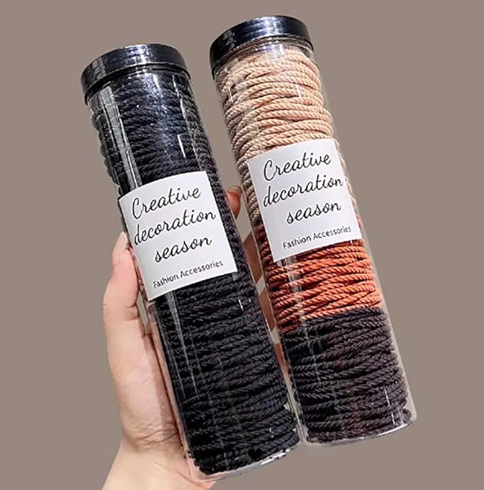 Elastic Hair Ties, Thick Seamless Hair Bands No Damage Soft Ponytail Holders Hair Accessories for Girls Women (A 200 Pieces,One Size)