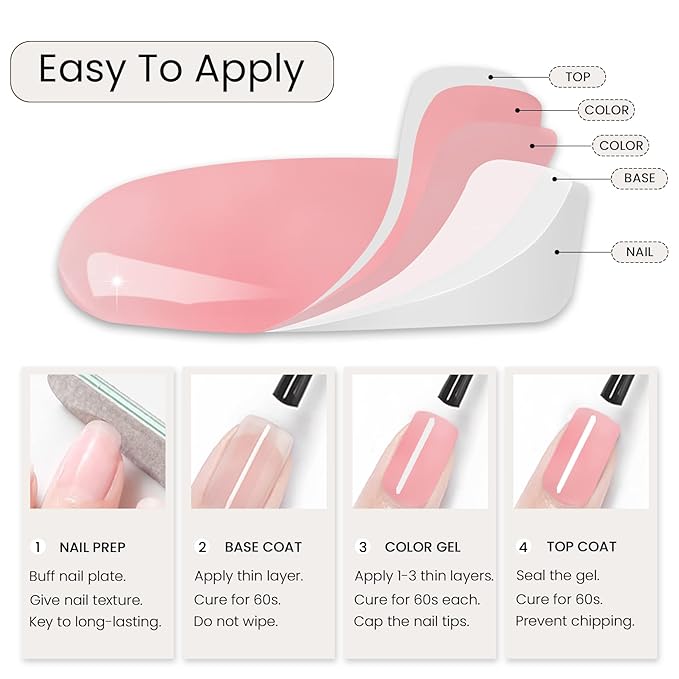 MAYCHAO Jelly Gel Nail Polish -15ML Sheer Pink Jelly Gel Polish Soak Off UV LED Nude Star Pink Nail Polish for DIY Manicure Home Salon Nail Art