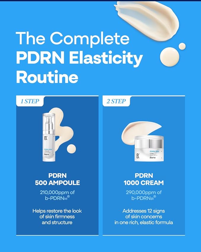 Bano PDRN Skin Care Set - PDRN Firming Cream & Serum Set with Hyaluronic Acid & Peptides | Collagen Cream with Bakuchiol | Face Moisturizer for Sensitive Skin | Korean Skin Care | Fragrance-Free