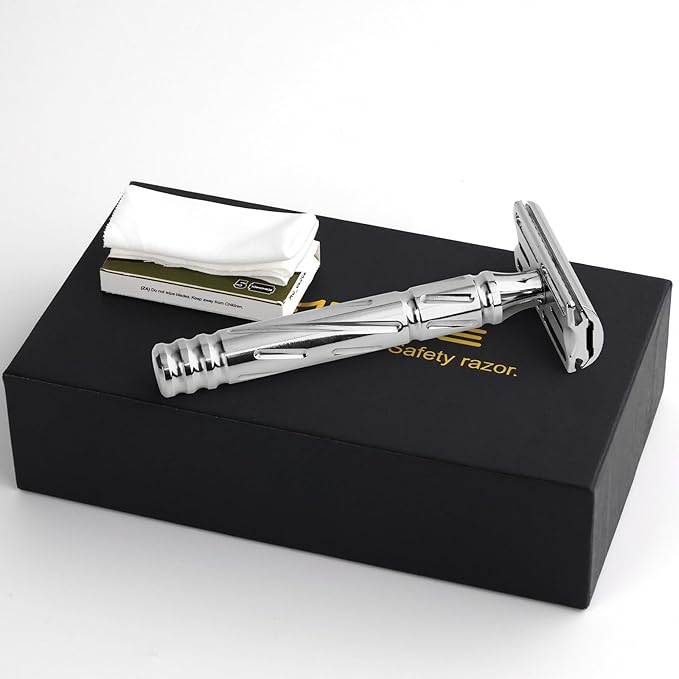 KAMPFE Double Edge Safety Razor Shaver Adopts CNC High-Precision Processing,Women and Mens razors for Shaving,30-degree Shaving Angled Head (aggress+++)