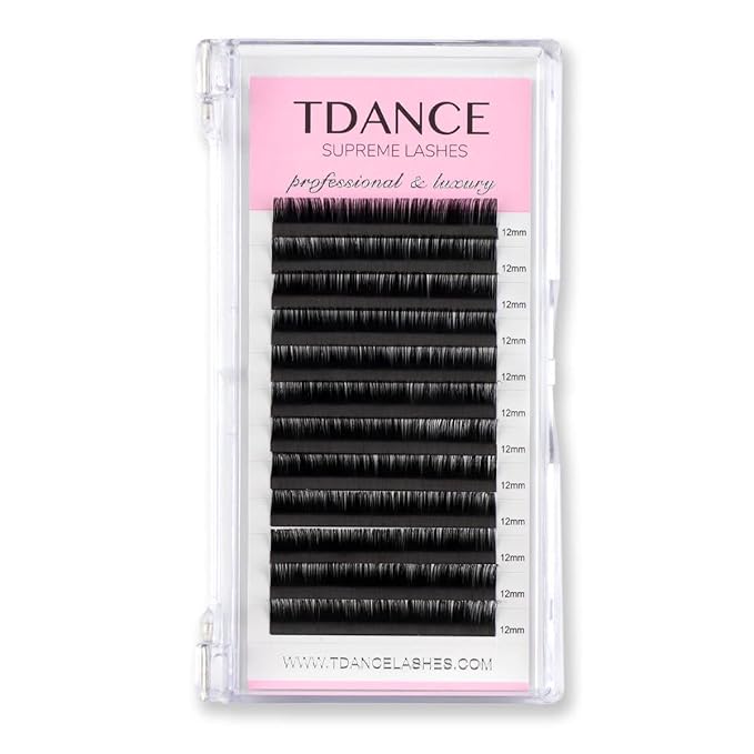 TDANCE Lash Extension Matte Black Eyelash Extension C CC D DD J B L Curl Volume & Classic Lash Extensions 0.03-0.18mm Thickness Professional Salon Use(0.15-D,17 mm)