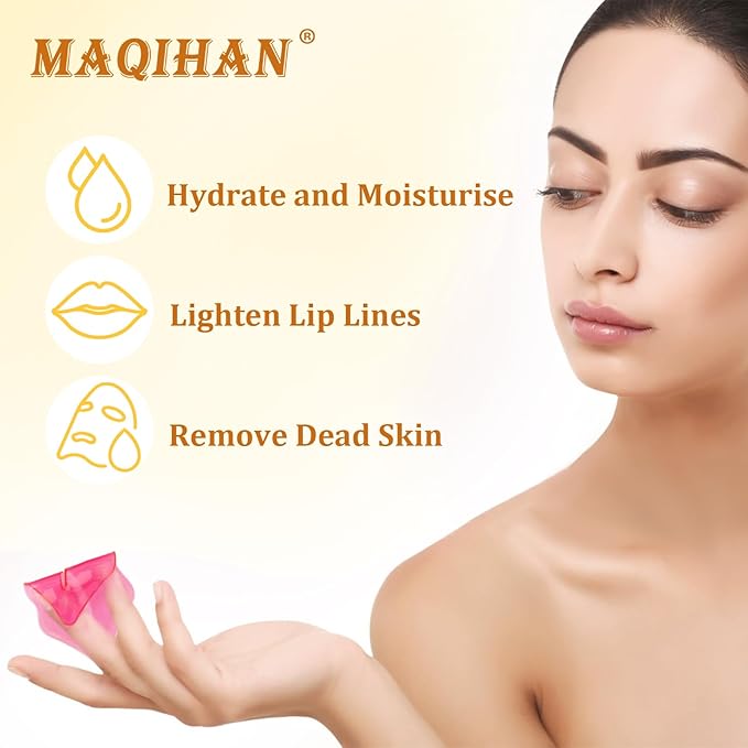 30PCS Moisturizing Lip Mask - Lip Patches for Spa Daily Labial Masks Skincare Hydrating to Reduce Wrinkles Dryness Anti-wrinkle Lightens (Orange)