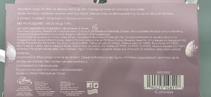10pc Lip Balm Collection -Hydrating Lip Balms Infused- Enriched Lip Balm Set
