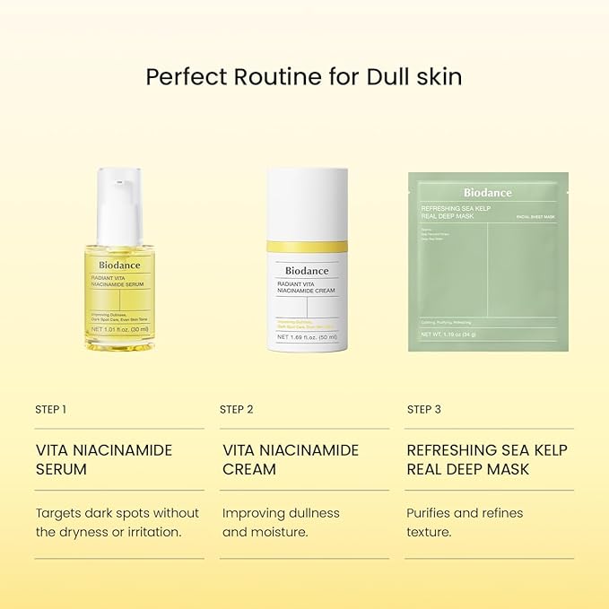 BIODANCE Radiant Vita Niacinamide Cream, Brightening, Dark Spot Correcting Facial Moisturizer, Korean Skin Care, Gifts for Women | 1.69 fl.oz, 50ml