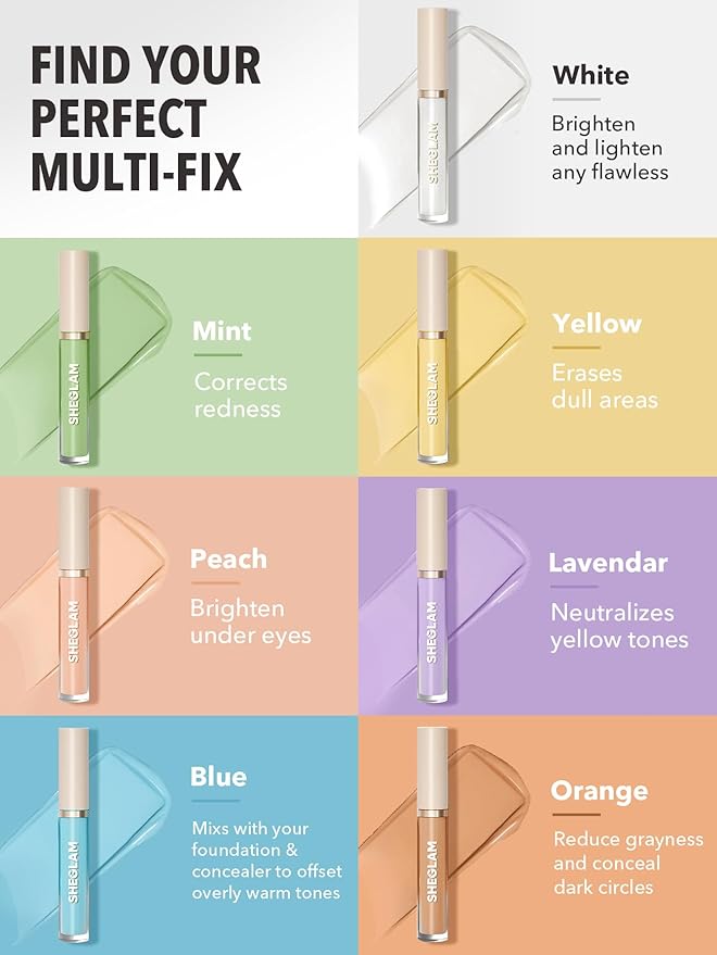 SHEGLAM Like Magic Color Correcting Concealer Corrector Liquid Concealer Long Lasting Brightening Full Coverage Weightless All-Day Hydrate Concealer-Green