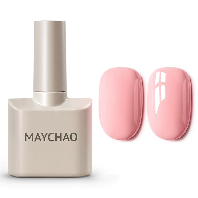 MAYCHAO 15ML Gel Nail Polish 1Pc Gel Polish Soak Off UV LED Nail Polish Nail Art Starter Manicure Salon DIY at Home, 0.5 OZ Peach Pink