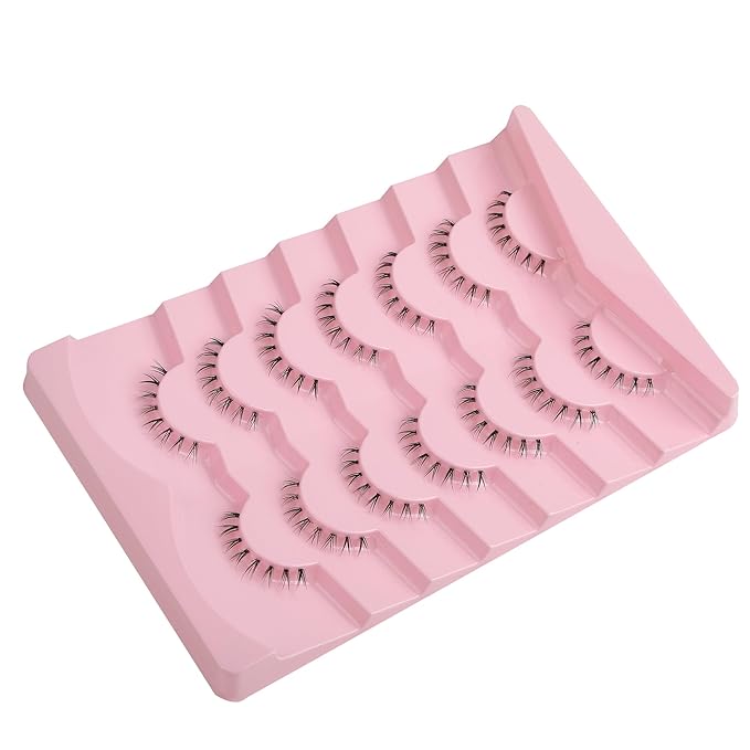 Lashes Natural Bottom Lashes 9mm Lower Strip Lashes Extention False Eyelashes Natural Look Wispy Bottom Eyelashes Fake Lashes Pack 7 Pairs
