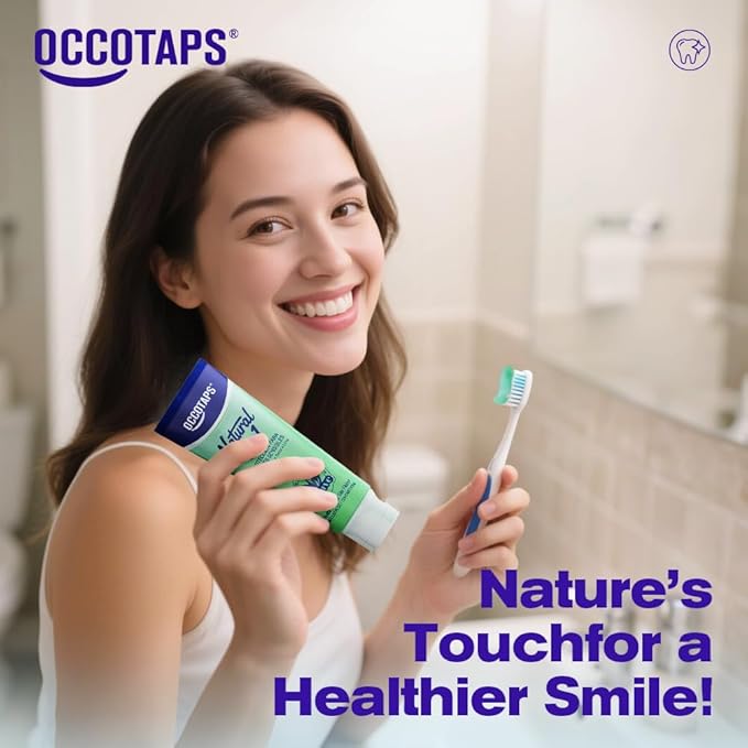 OCCOTAPS Agave Sensitive Toothpaste, Fluoride-Free Natural Whitening Toothpaste for Sensitive Teeth, Gentle Gum Care, Removes Surface Stains, Fresh Mint Herbal Formula, 1Pk US Manufactured