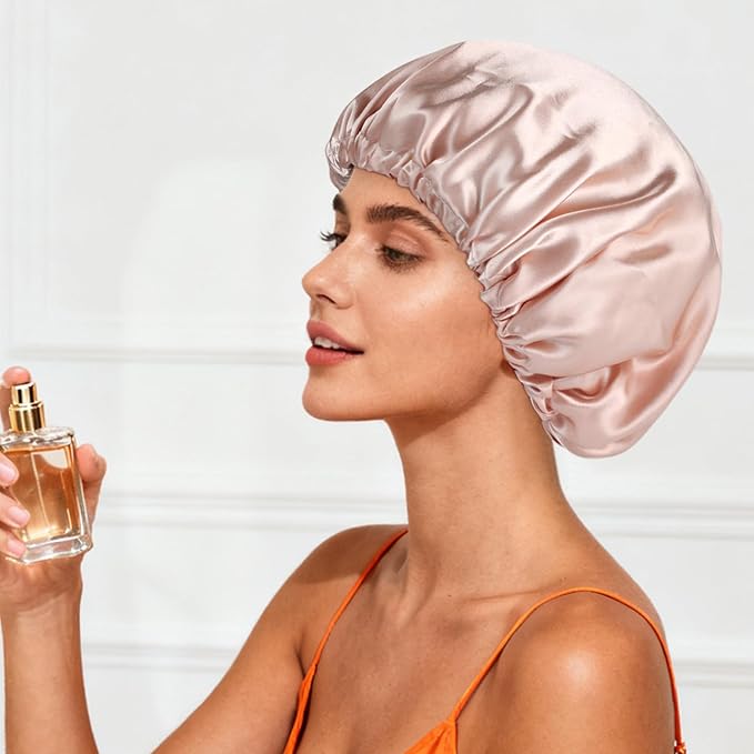 Satin Bonnet Double Layer Silk Bonnet for Sleeping Women Hair Care for Natural Curly