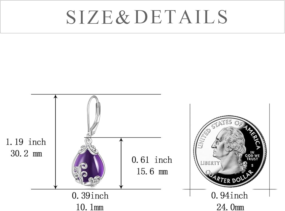 POPLYKE Celtic Filigree Teardrop Drop Dangle Earrings Sterling Silver Leverback Earrings Jewelry for Women
