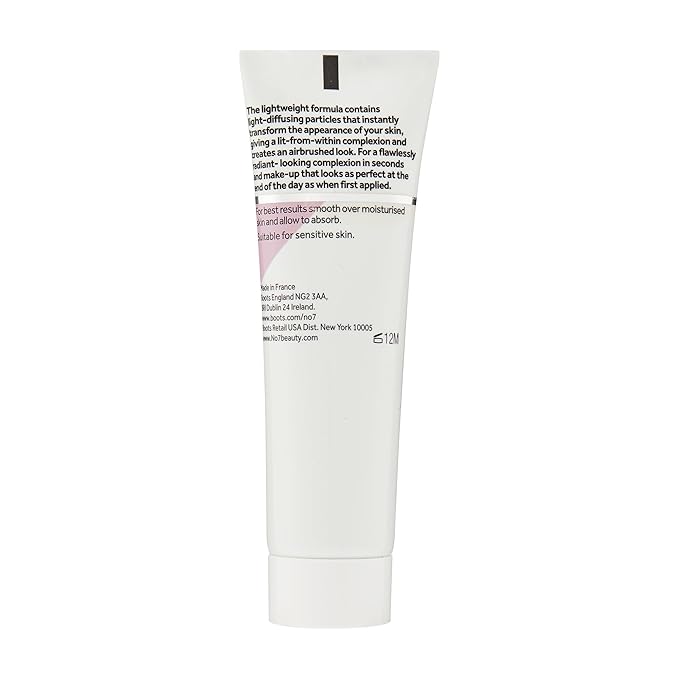 No7 Airbrush Away Radiance Boosting Foundation Primer - Illuminating Glow Primer for Seamless Makeup Application - Leaves Skin Dewy, Smooth & Radiant - Extends Makeup Wear (30ml)