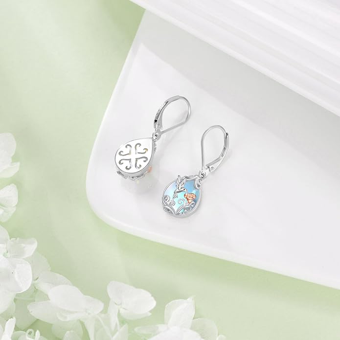 POPLYKE Celtic Filigree Teardrop Drop Dangle Earrings Sterling Silver Leverback Earrings Jewelry for Women