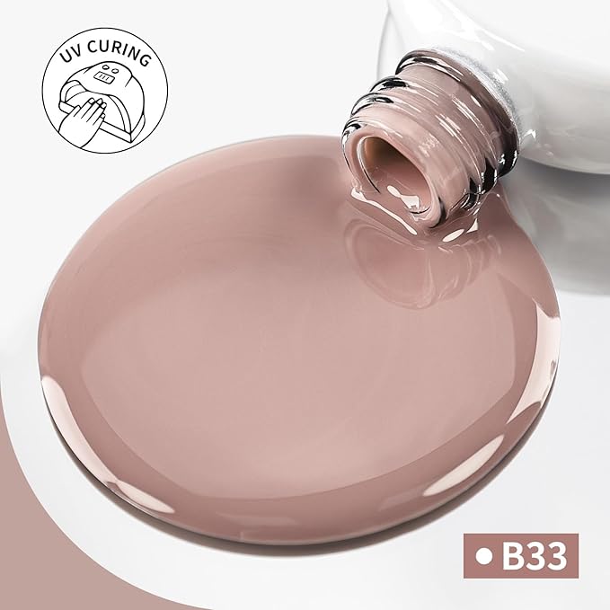 JODSONE Chocolate Milk Gel Nail Polish 10ml Soak Off LED Nail Polish Nude Brown Nail Color Salon Quality Vegan & Cruelty-Free Low Odor Need U V Lamp Curing