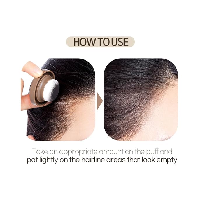 ETUDE Hair Pang Pang hairline powder Root Touch Up, Waterproof, For Facial Makeup, Hairline and Thin Hair - Natural Black