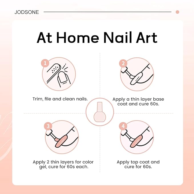 JODSONE Jelly Wheat Gel Nail Polish 10ml Pale Nude Soak Off LED Nail Polish Nail Color Salon Quality Long-Lasting Vegan & Cruelty-Free Low Odor Need U V Lamp Curing