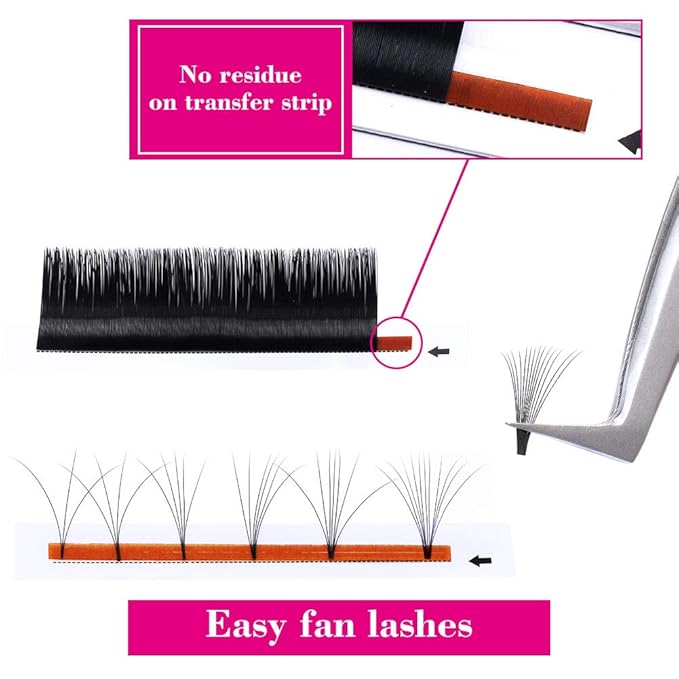 Lash Extensions Mega Volume Eyelash Extensions 0.03 C Curl Easy Fanning Volume Lashes Self Fan Eyelashes Extensions (0.03-C, 17mm)