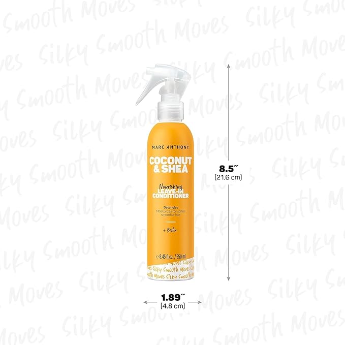 Marc Anthony Leave-In Hair Conditioner Spray for Dry & Damaged Hair, Coconut & Shea - Moisturizing, Detangling & Conditioning Spray for Softer Smoother Hair - Hair Products Reduces Frizz