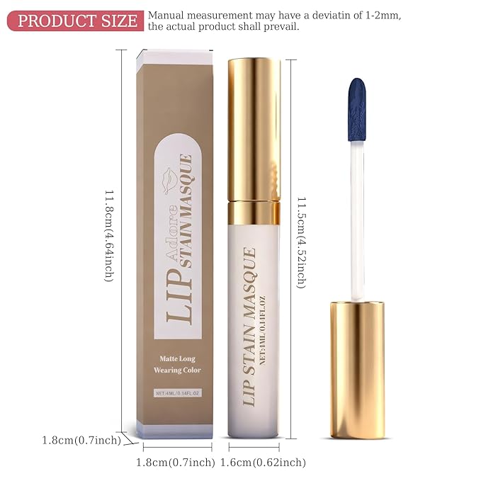 Lip Stain Peel Off & Wipe-Off, Long Lasting Waterproof Lip Tint, Smudge Proof, Transfer Resistant, Easy Wipe Finish, High Pigment Matte Lip Color, All-Day Kiss-Proof Lip Makeup 01#