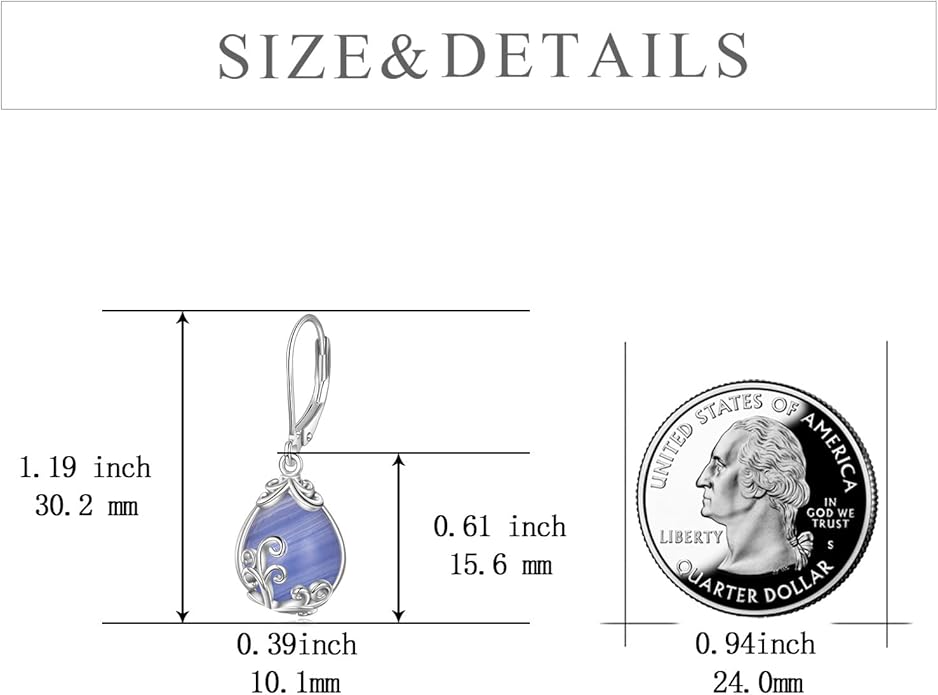 POPLYKE Celtic Filigree Teardrop Drop Dangle Earrings Sterling Silver Leverback Earrings Jewelry for Women