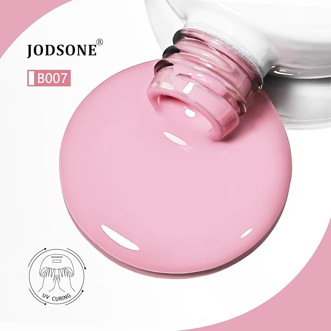 JODSONE Cherry Pink Gel Nail Polish 10ml Soak Off Rose Pink Nail Polish Long Lasting Salon Quality Dusty Roses Nail Art for Women, Low Odor Need U V Lamp Curing