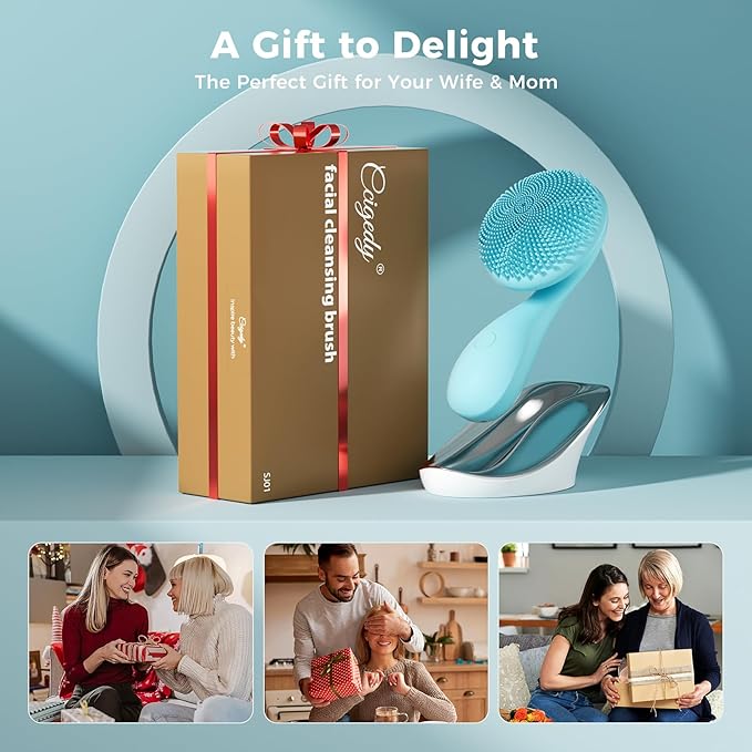 Face Scrubber Facial Cleansing Brush Rotating Magnetic Beads & Massage Cleaning Electric Face Scrubber, Waterproof and Rechargeable Exfoliating Face Scrubber Brush