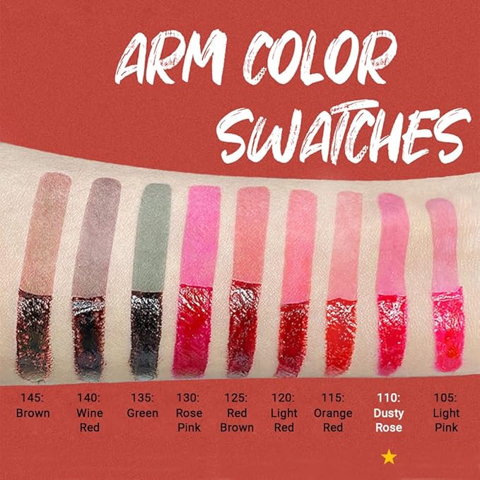 evpct Pinky Lip Stains Peel off, Peel off Lip Liner Tattoo Lip Stain Tint Marker Makeup, Long Lasting Waterproof 24 Hours Matte Finish Transfer-proof Pigmented Color Stay Lipsticks, 110 Dusty Rose
