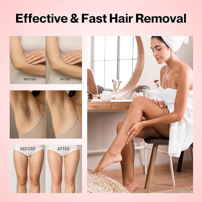 Waxers Roll on Wax Kit Professional Soft Wax Roller Depilatory for Coarse & Thick Hair Removal Waxing Roller Cartridge for Women Men at Home Rose