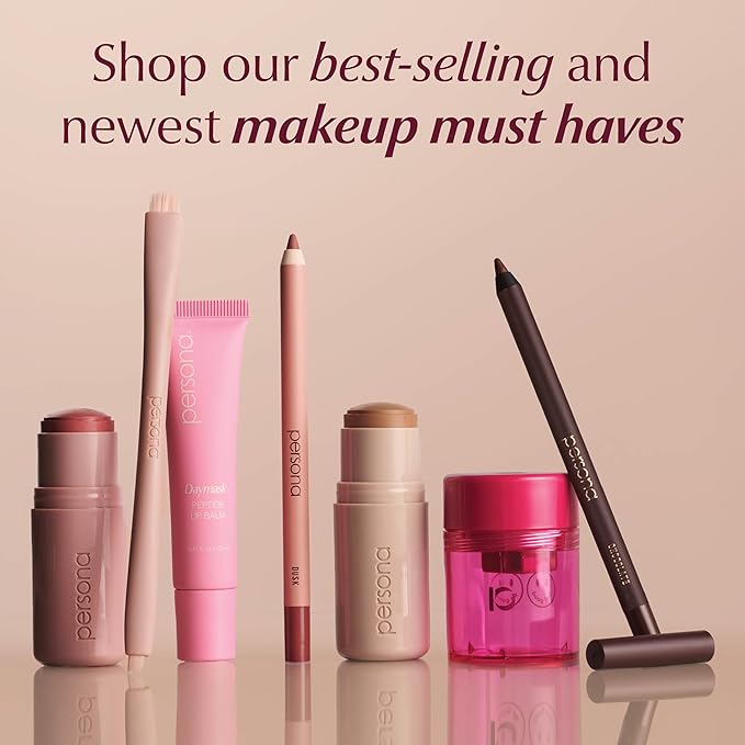 PERSONA Cosmetics Lip Liner | Creamy, Long-Wear Matte Pencil with Jojoba Oil | Hydrating & Easy to Apply | Shapes, Defines & Contours Lips | Vegan, Cruelty-Free, Paraben-Free | Made in USA, Almond
